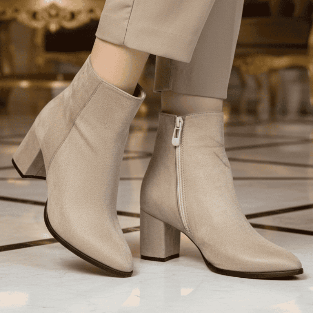 KEYLA - Bottines à talons -Beige.