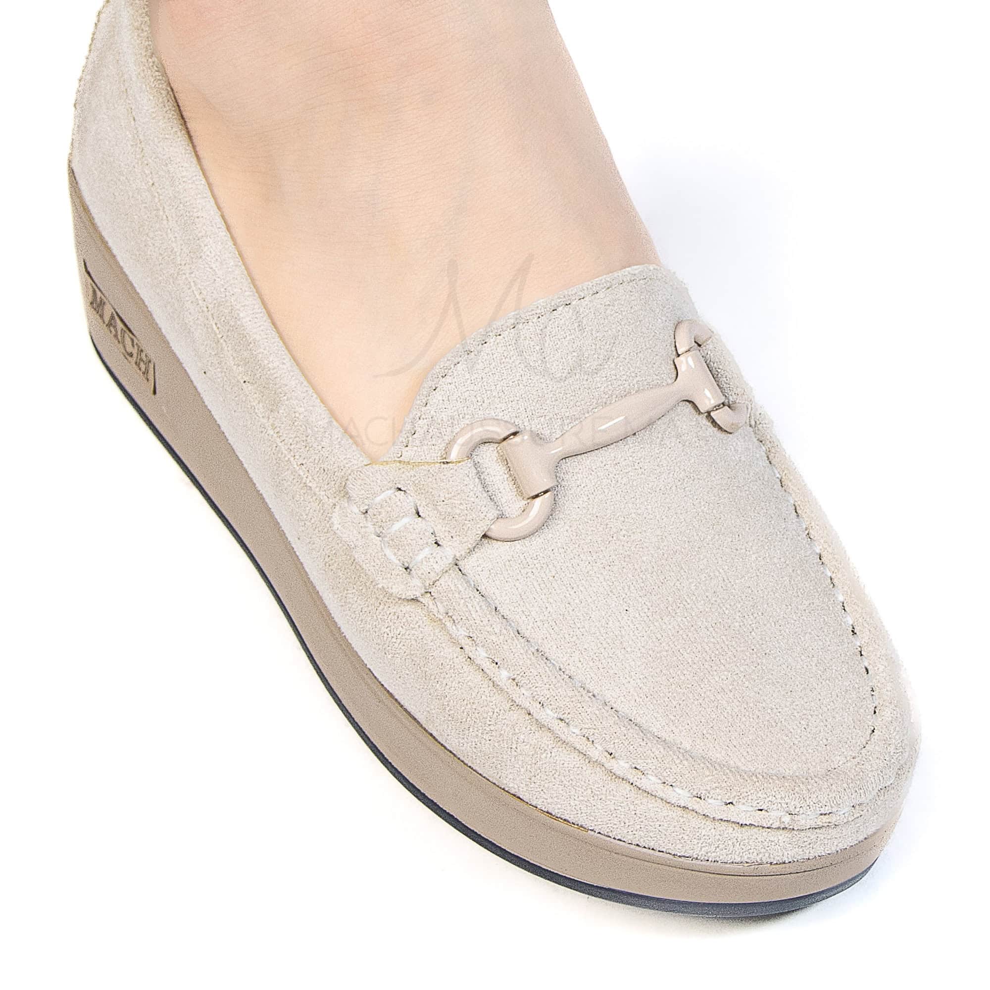 Mocassin compensé femme en Beige.
