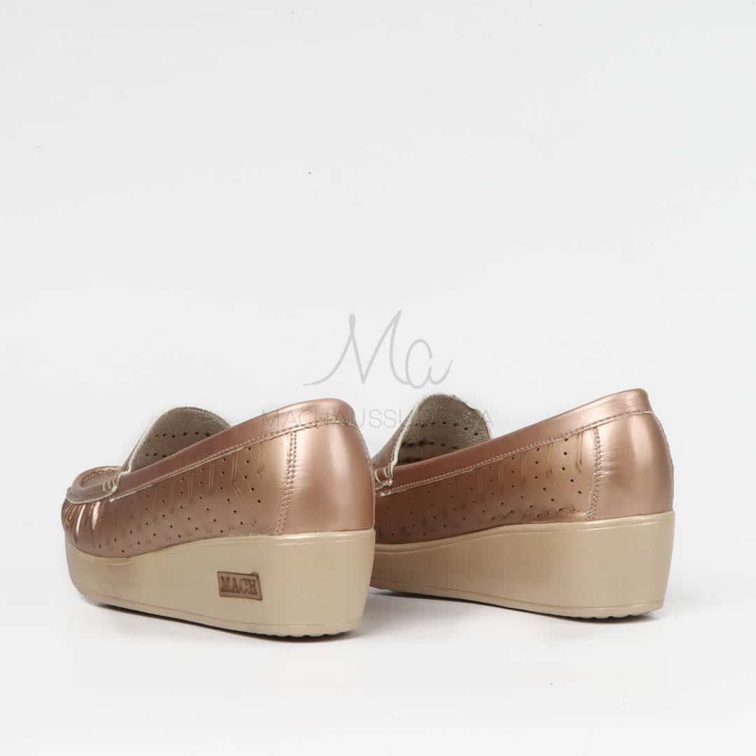 Mocassins Compensées en Bronze.