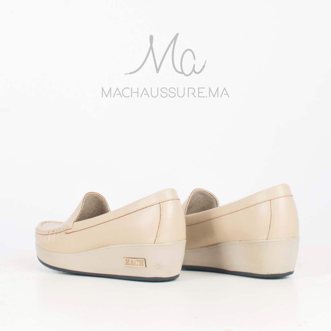 Bahia - Mocassins compensés femme en Beige.