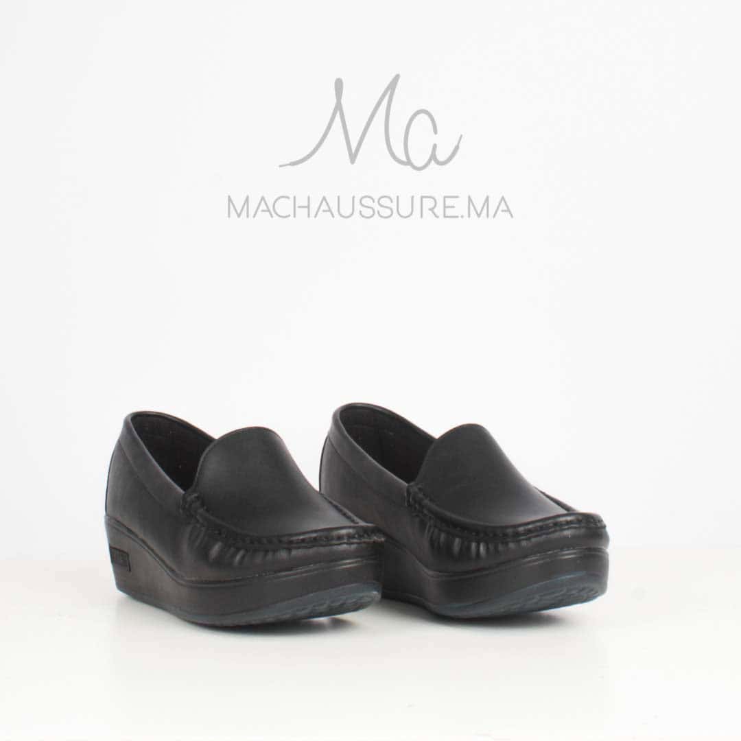 Bahia - Mocassins compensés femme en Noir.