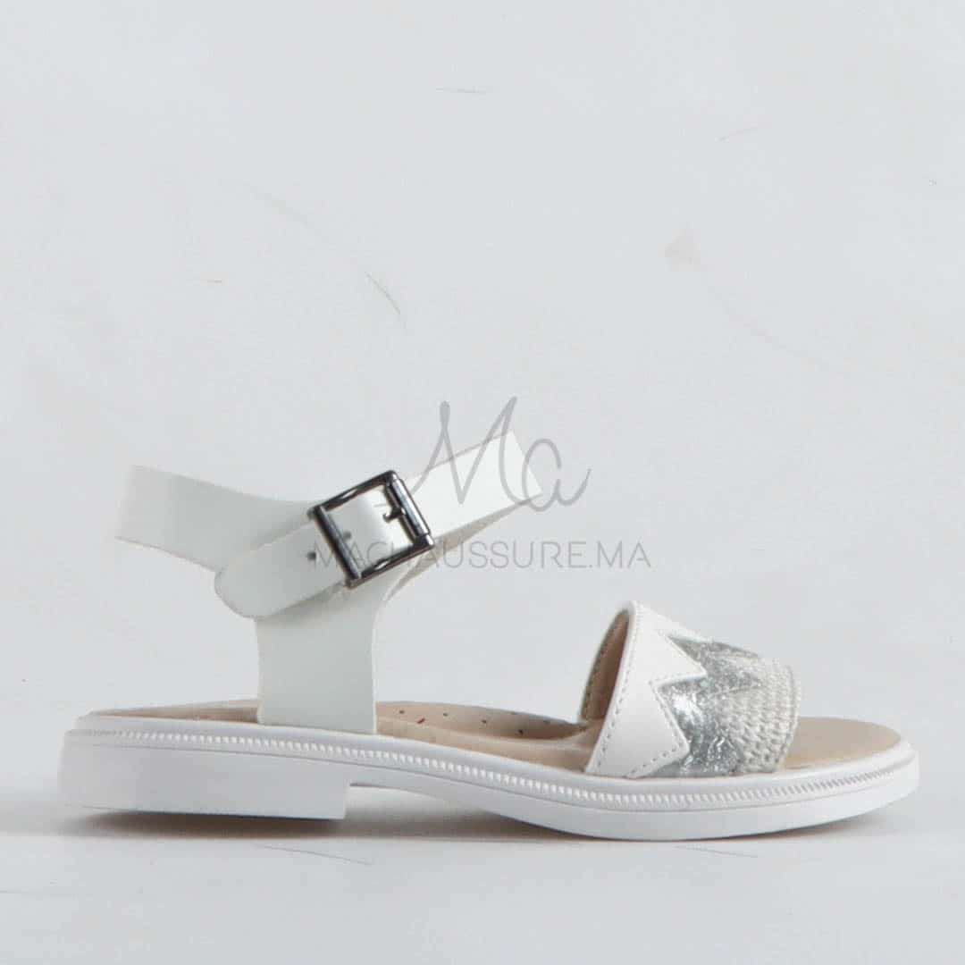 Chloé - Sandales fille en Blanc.
