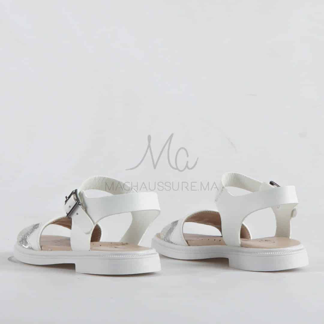 Chloé - Sandales fille en Blanc.