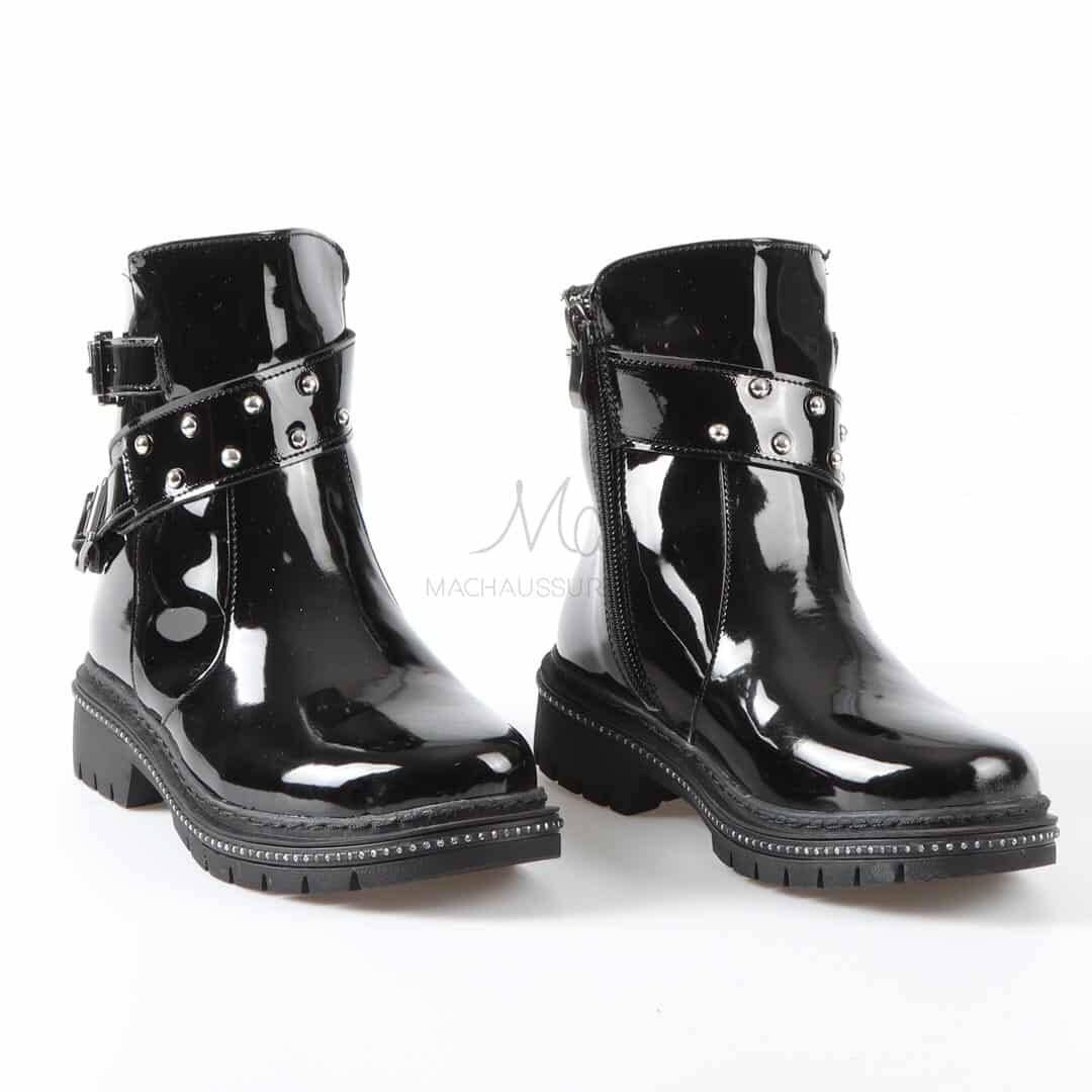 KELLI - Bottines Fille en Noir.