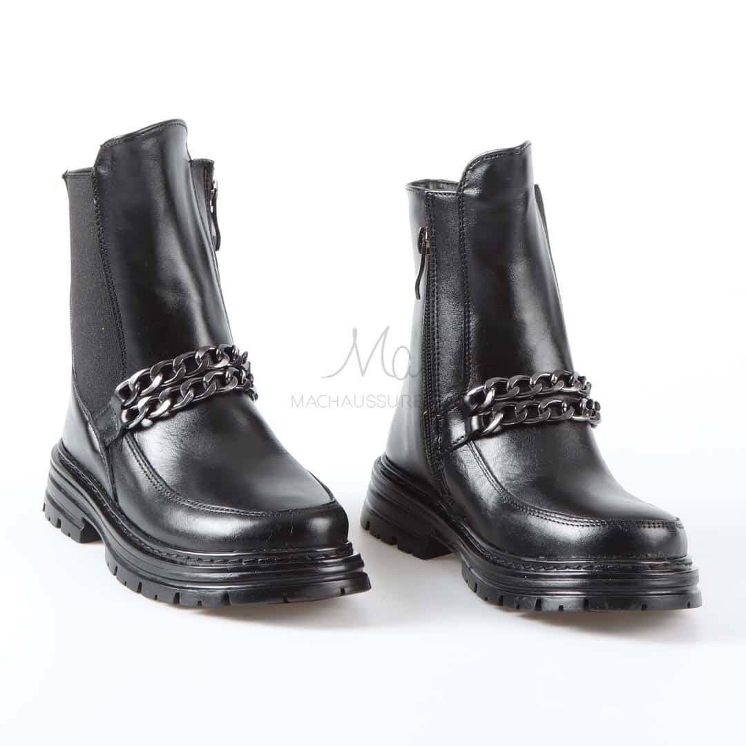 KIELY - Bottines Fille en Noir.