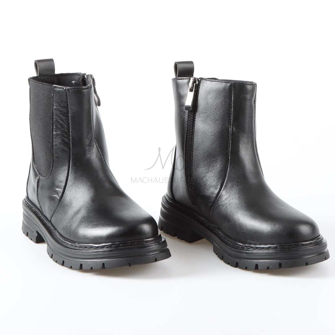 PAULA - Bottines Fille en Noir.