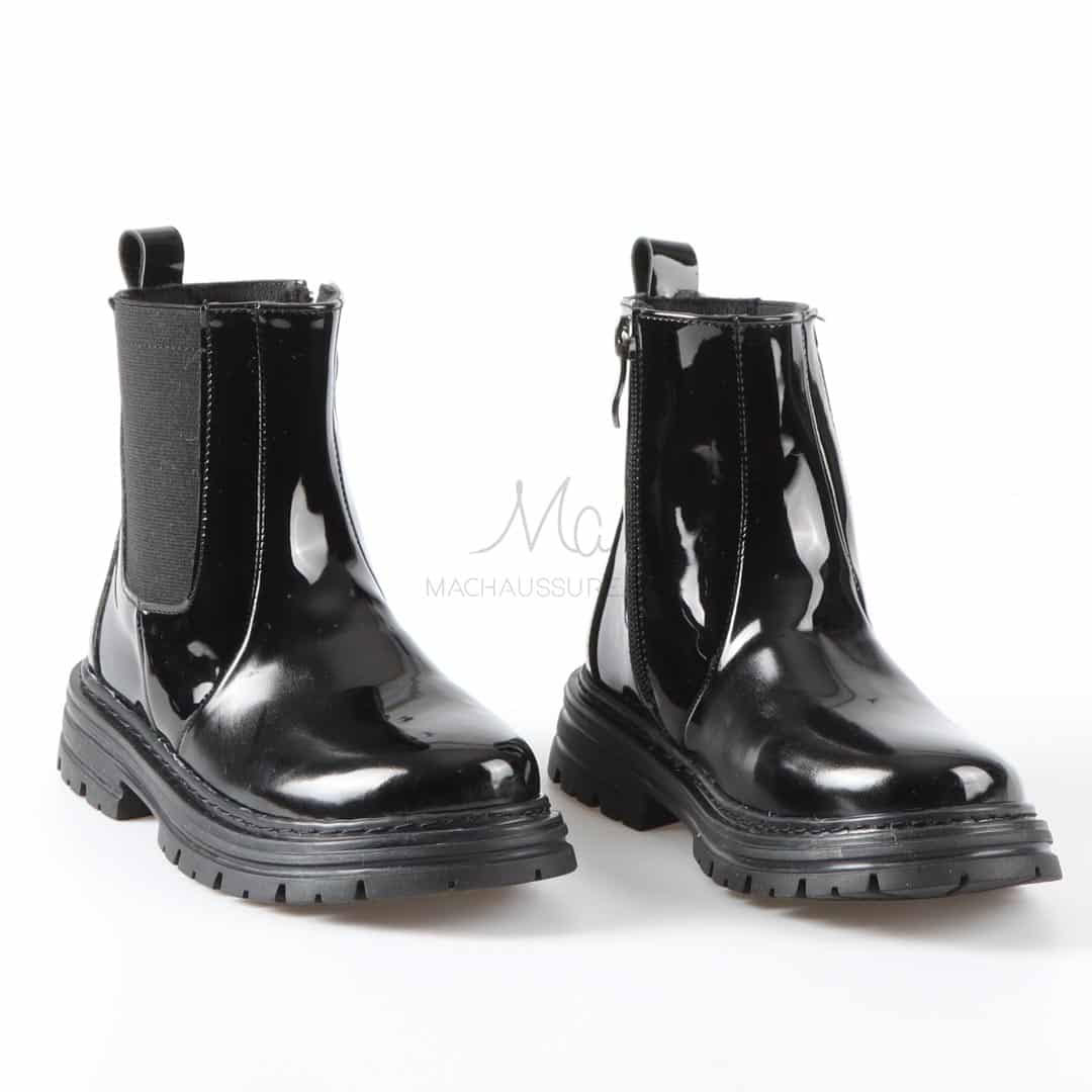PAULA - Bottines Fille en Noir.