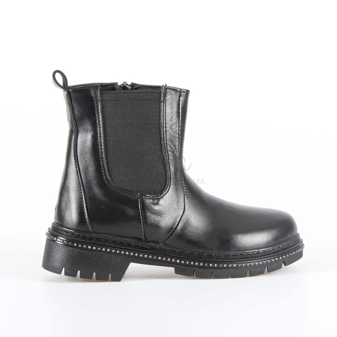 OLGA - Bottines Fille en Noir.