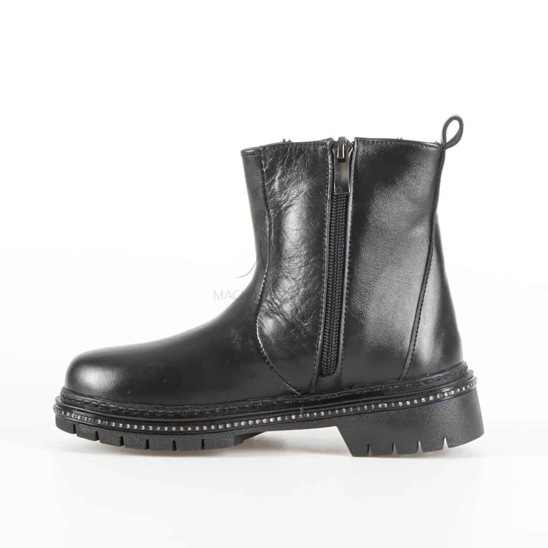 OLGA - Bottines Fille en Noir.
