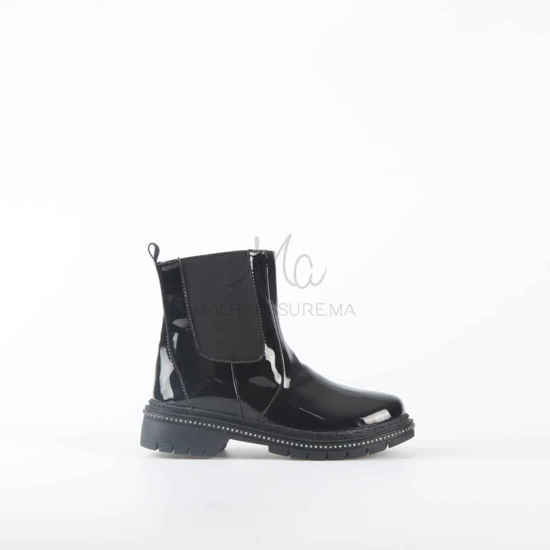 OLGA - Bottines Fille en Noir.