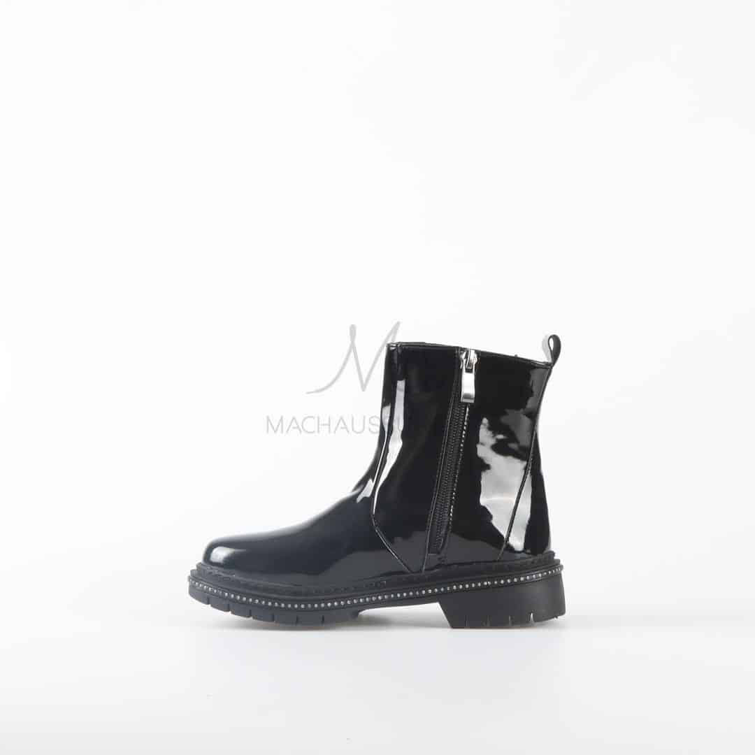 OLGA - Bottines Fille en Noir.
