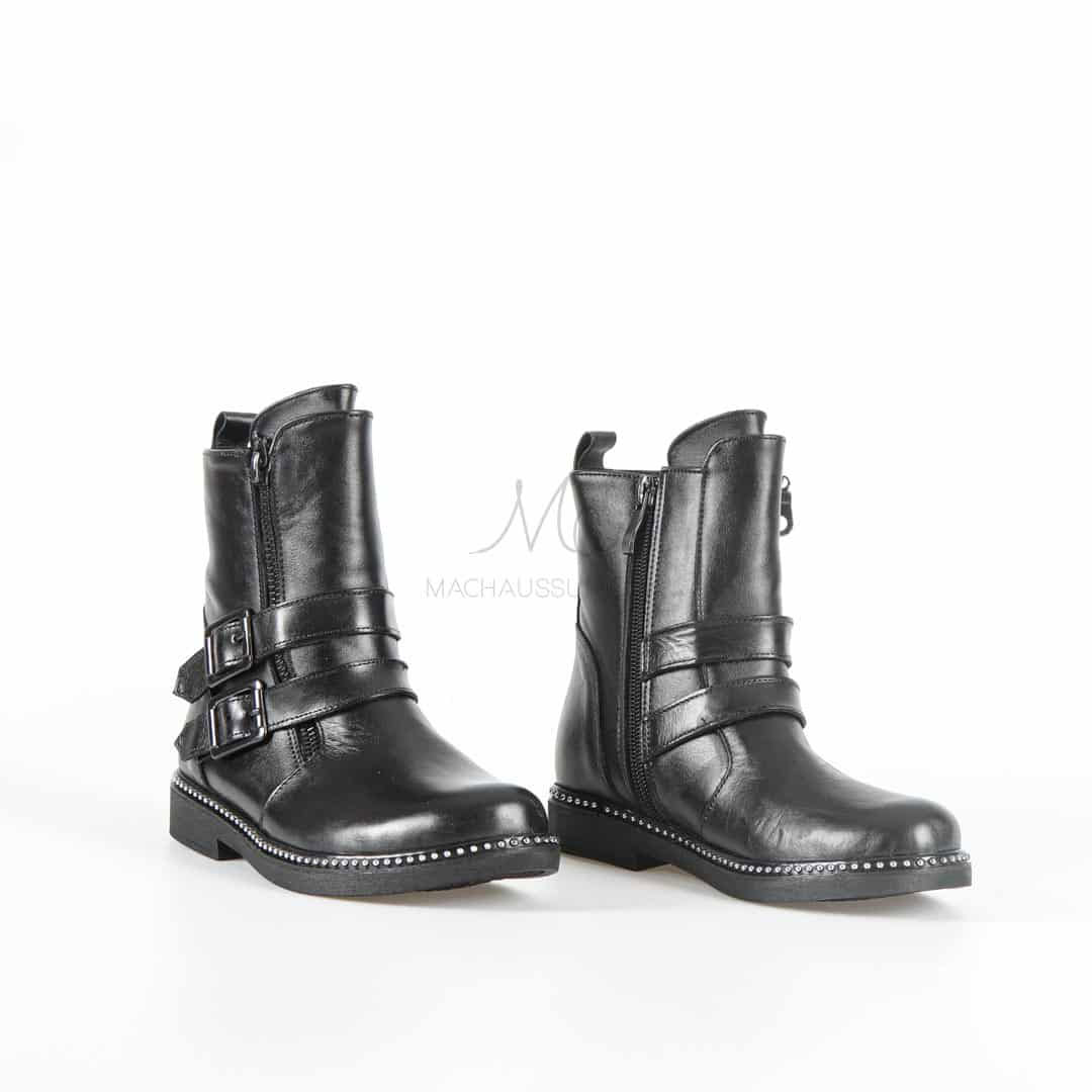 SASHA - Bottines Fille en Noir.