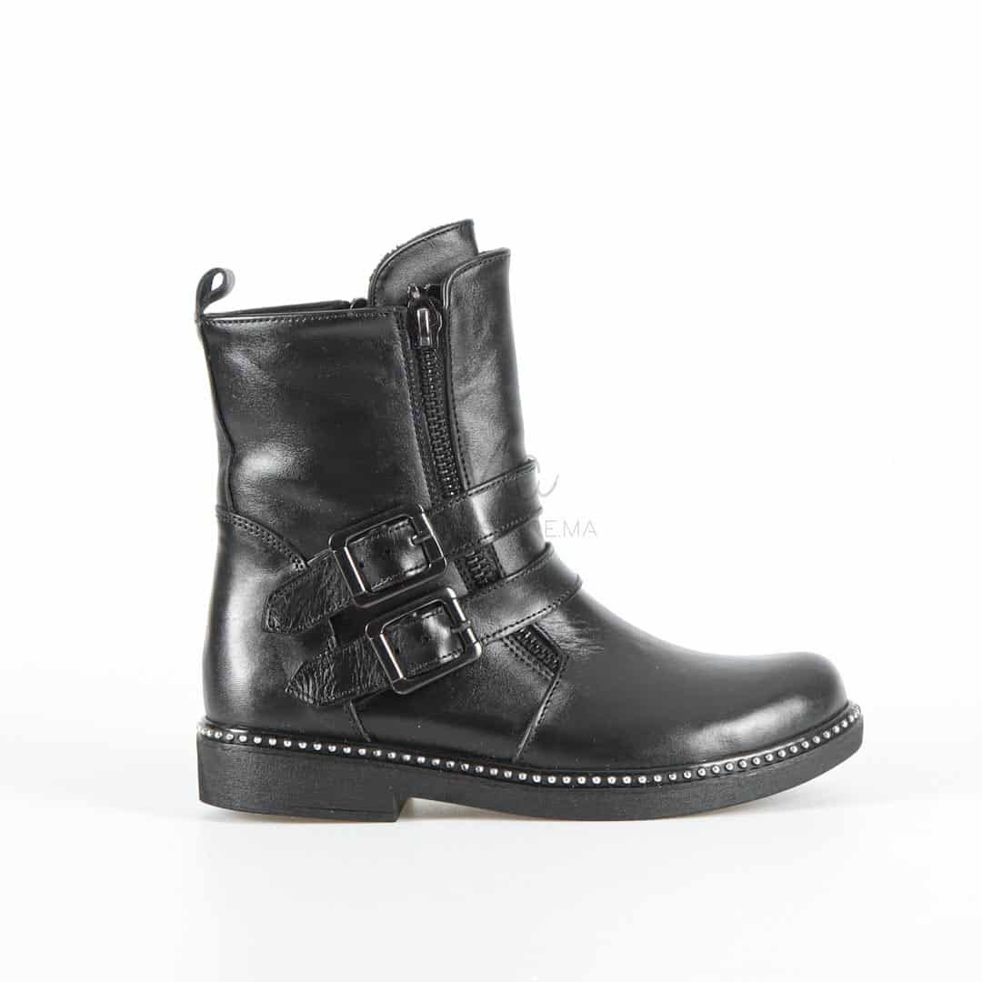 SASHA - Bottines Fille en Noir.