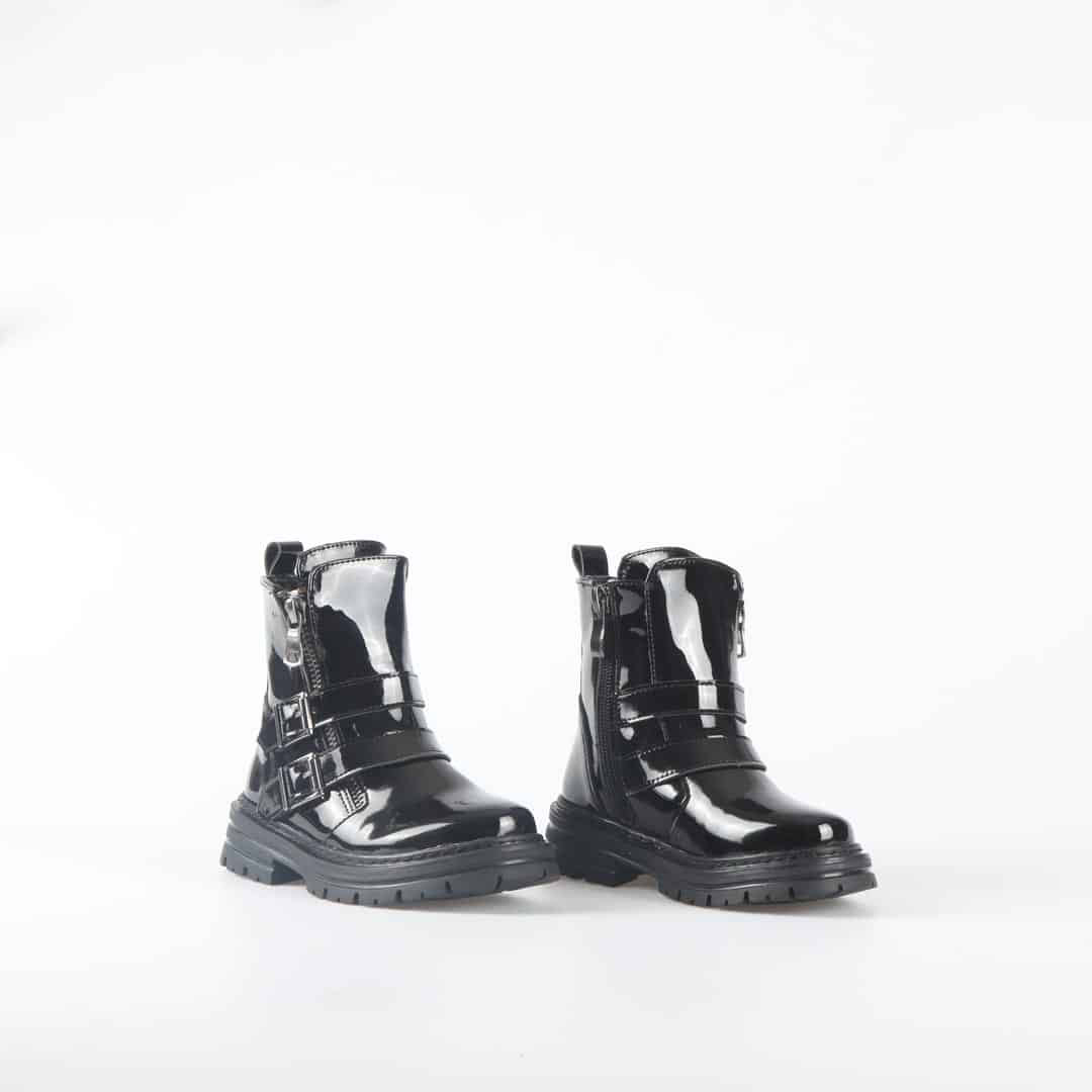 SASHA - Bottines Fille en Noir.
