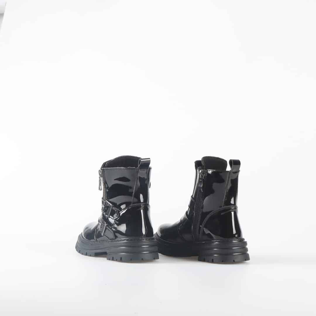 SASHA - Bottines Fille en Noir.