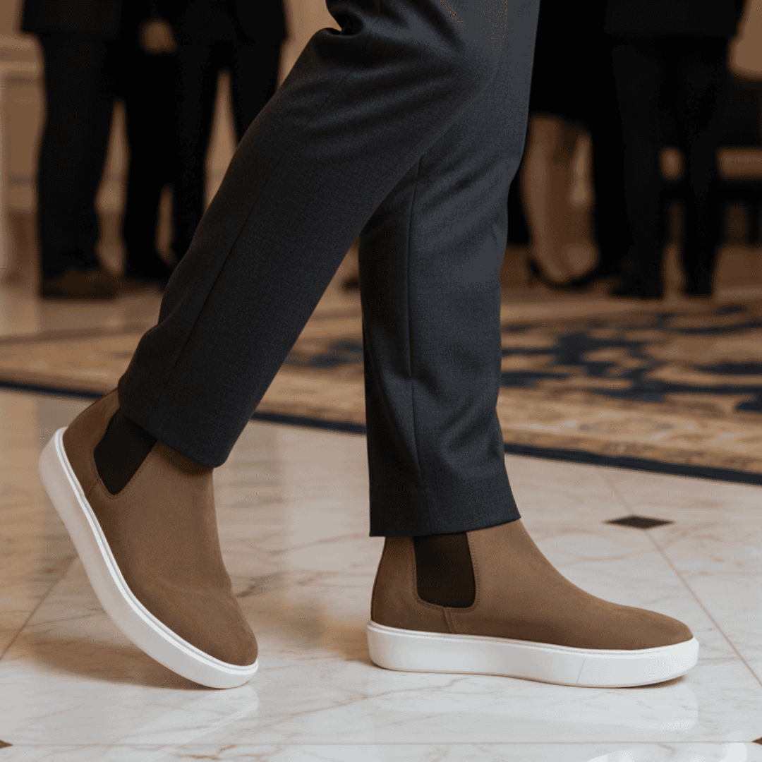 Premium – Boots daim en kaki.