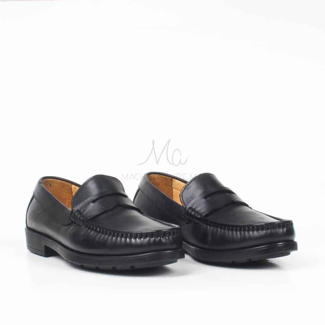 COLLEGE – Mocassins hommes 100% CUIR en Noir.