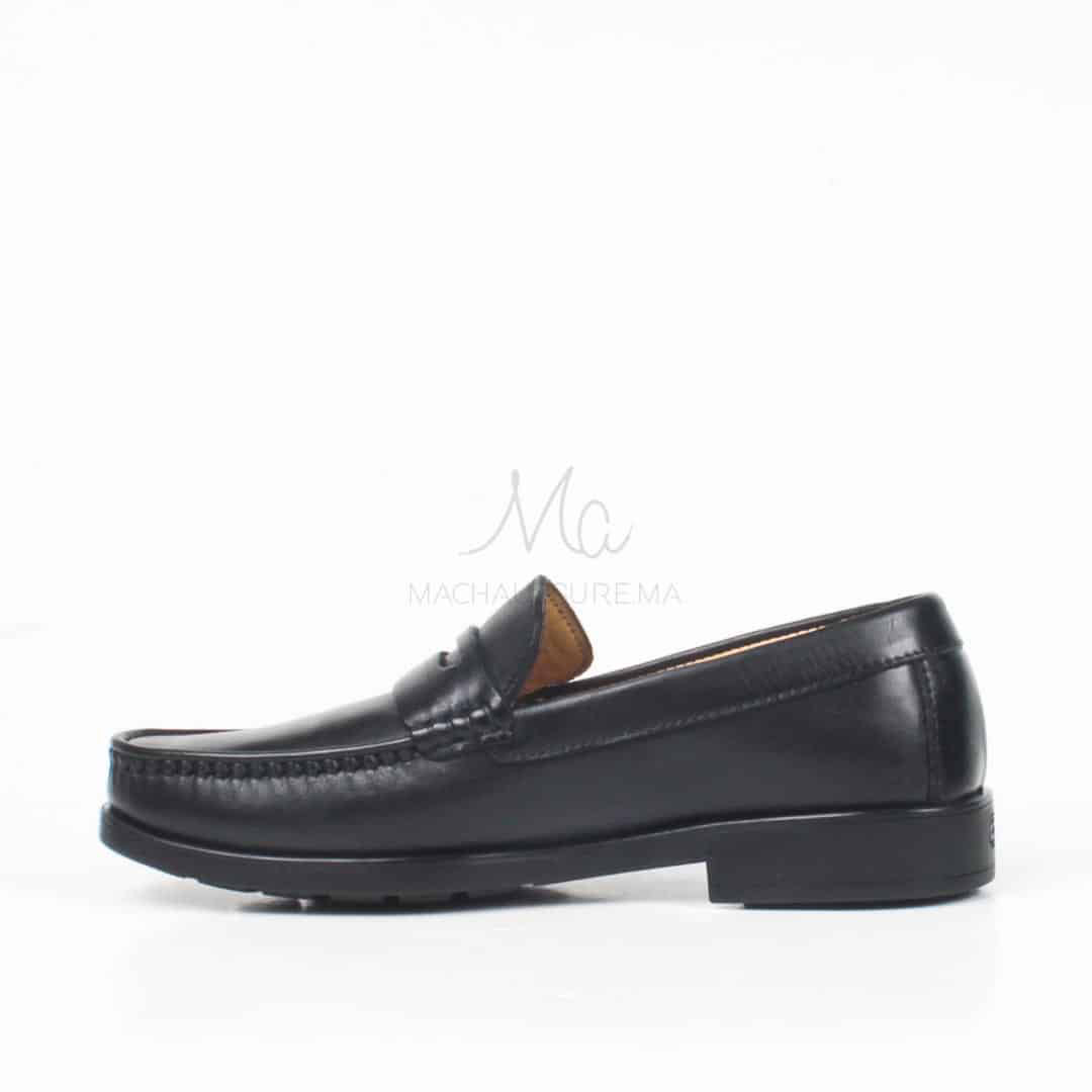 COLLEGE – Mocassins hommes 100% CUIR en Noir.