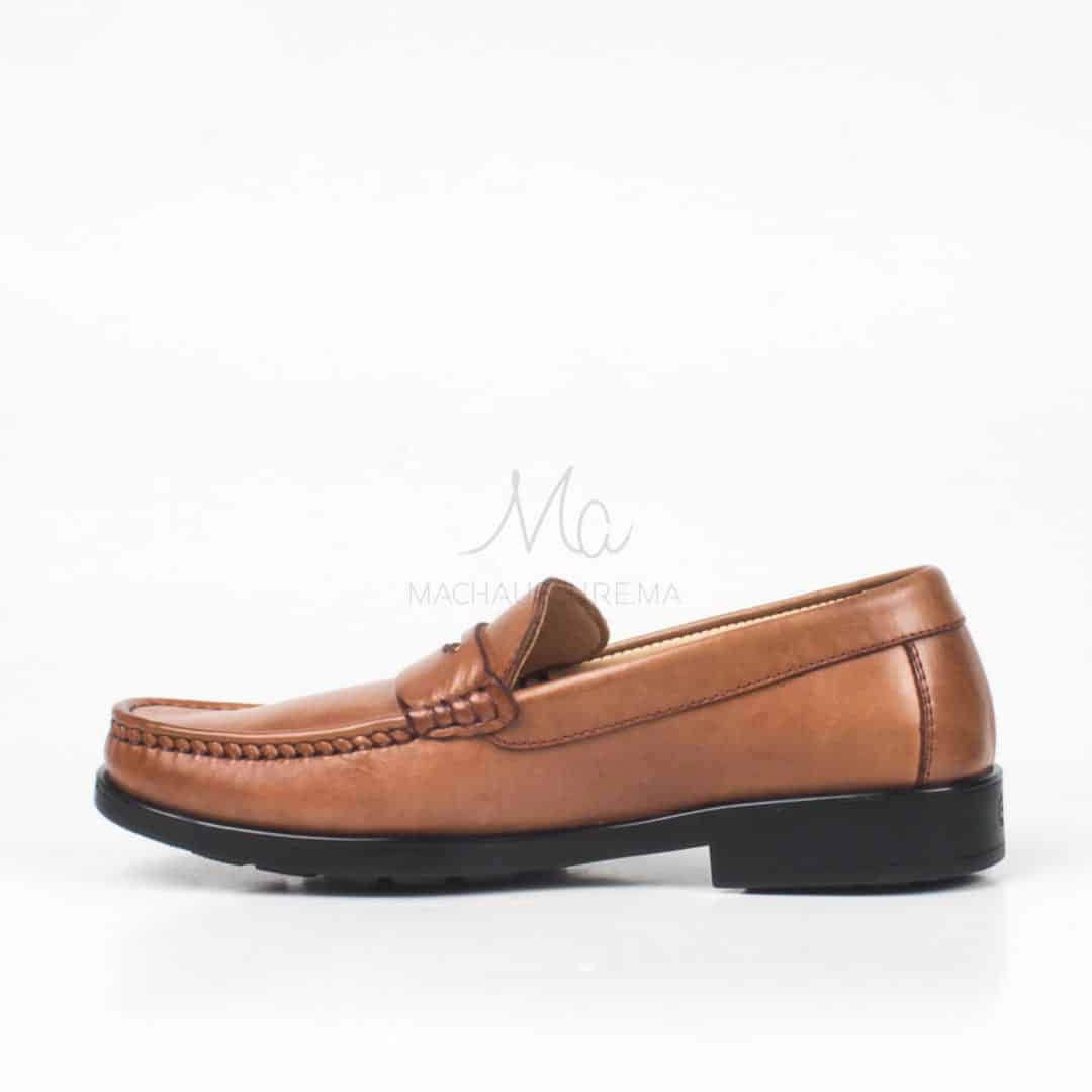 COLLEGE – Mocassins hommes 100% CUIR en Tabac.