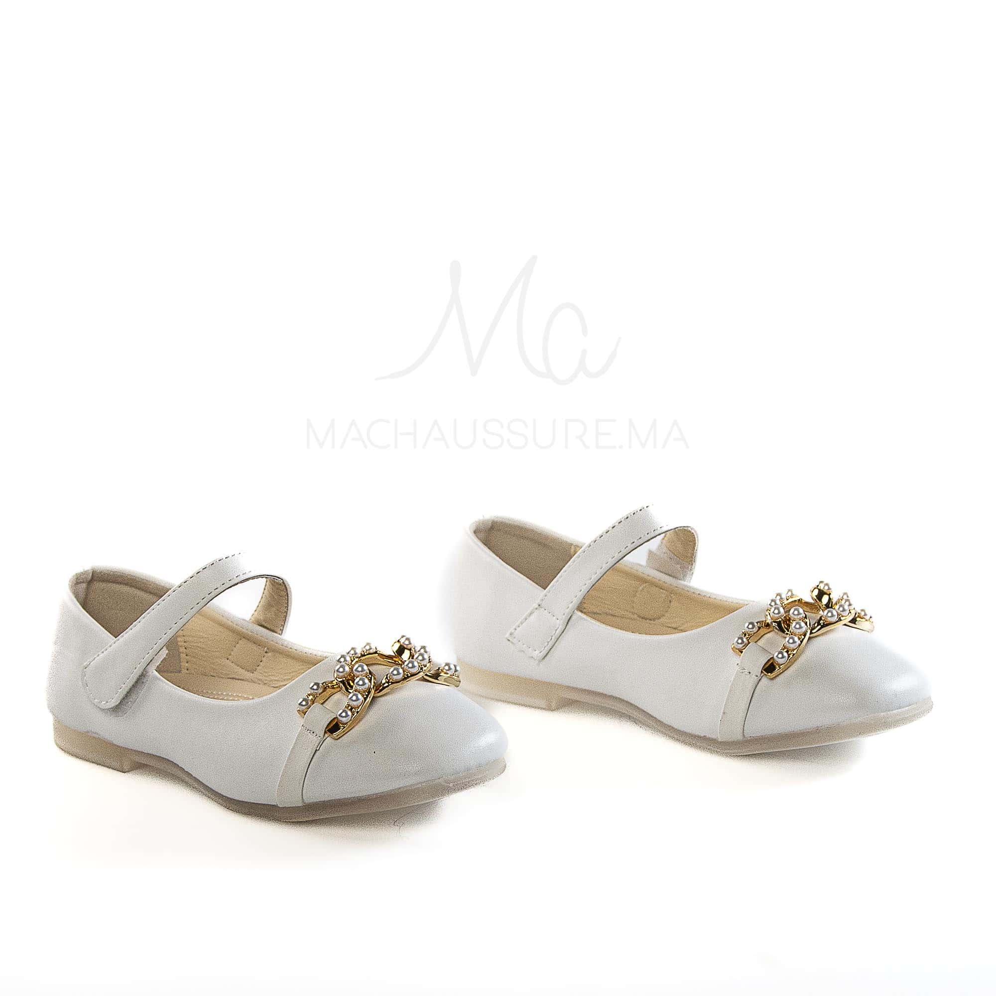 Alvize – Ballerines pour fille en Blanc.
