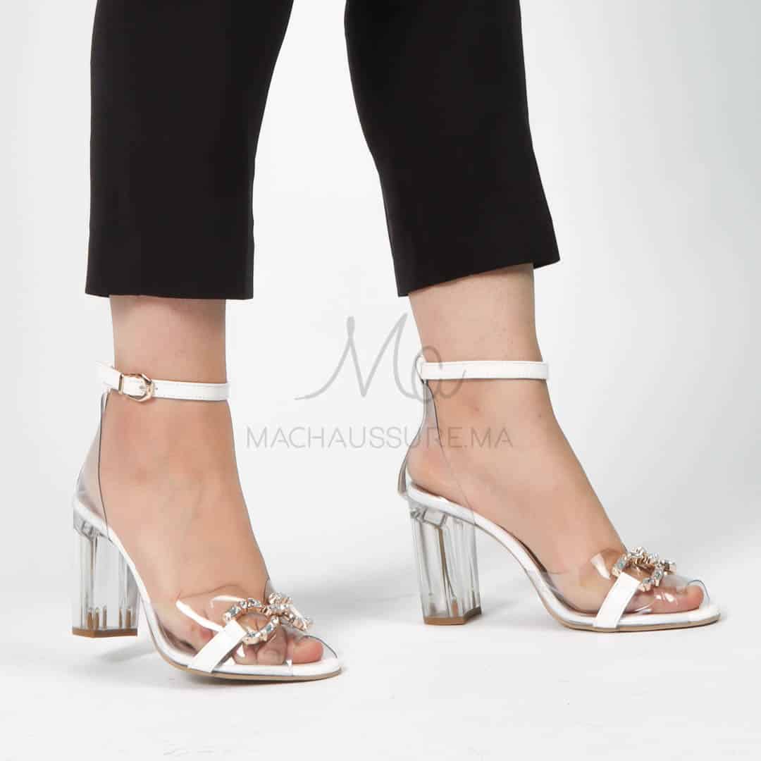 Lighty – Sandales à talon Femmes en Blanc.