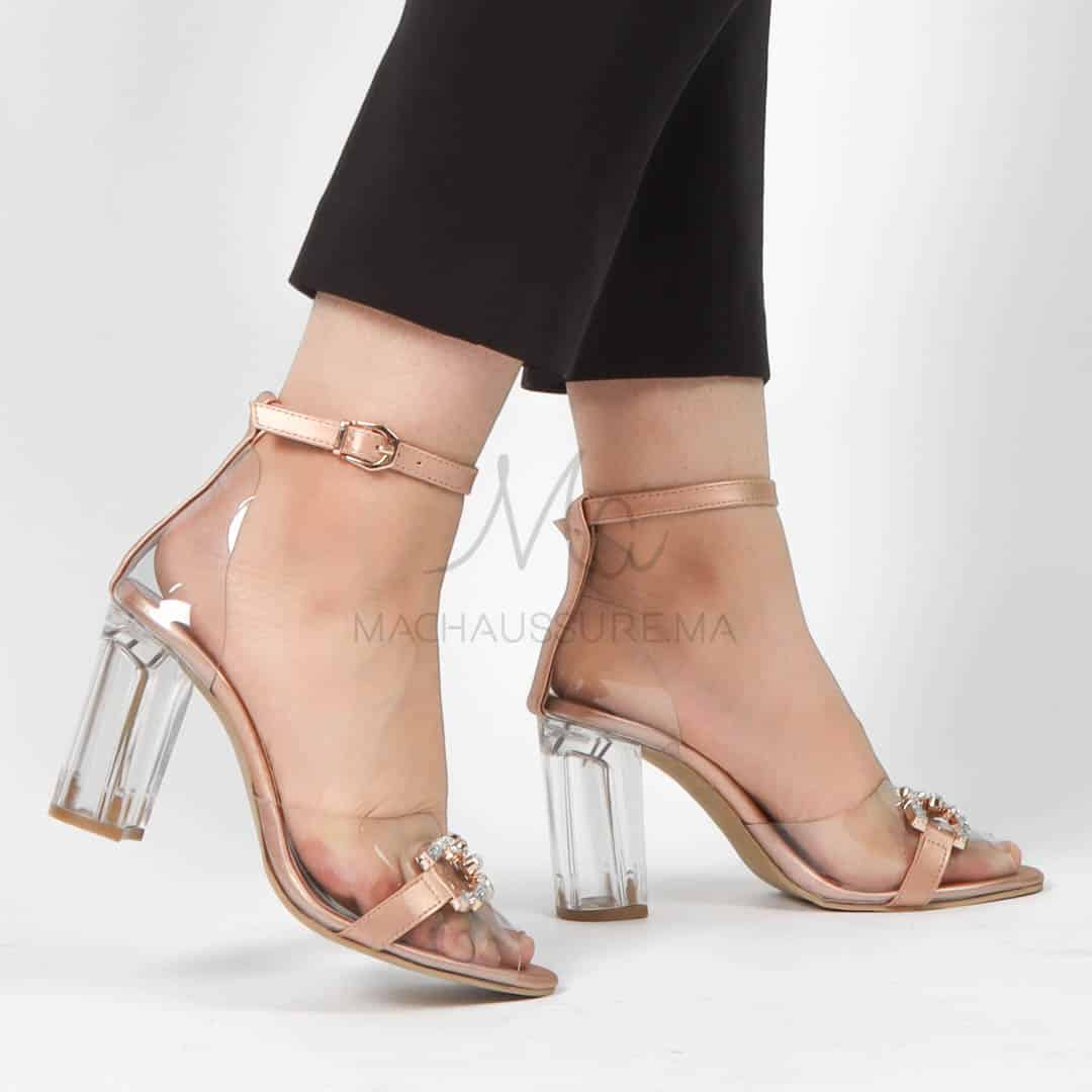 Lighty – Sandales à talon Femmes en Bronze.