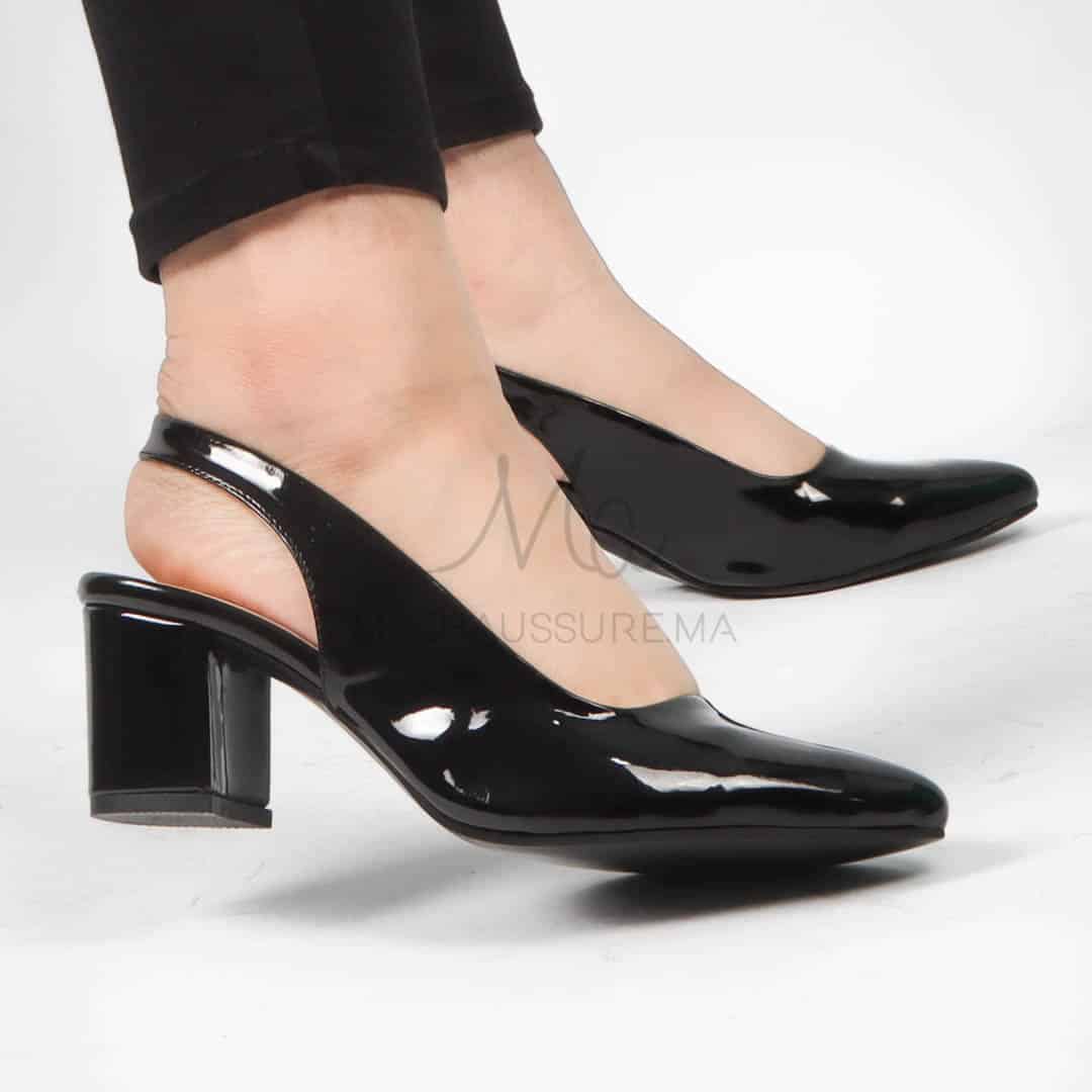 Neferti – Escarpins demi talon en Noir.