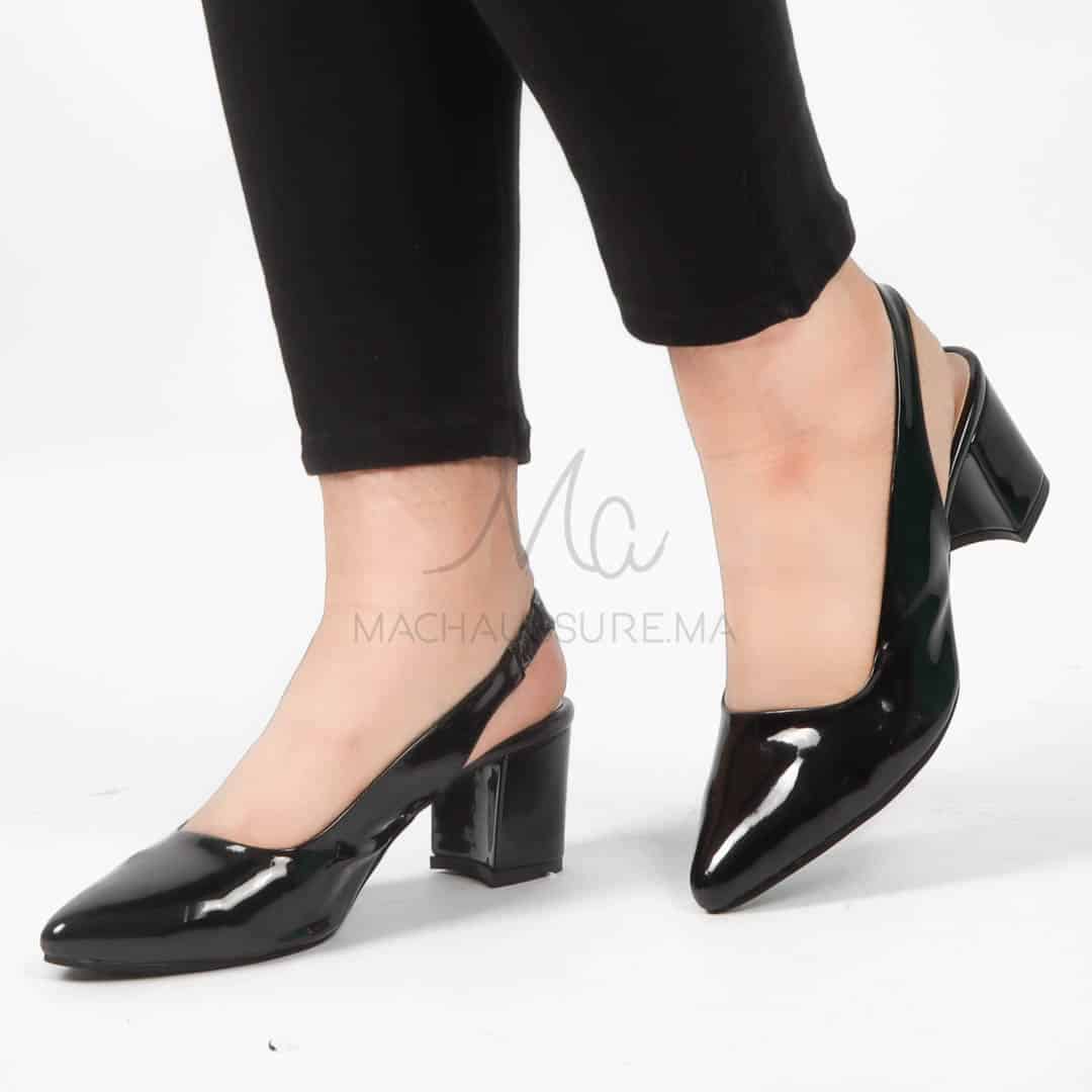 Neferti – Escarpins demi talon en Noir.