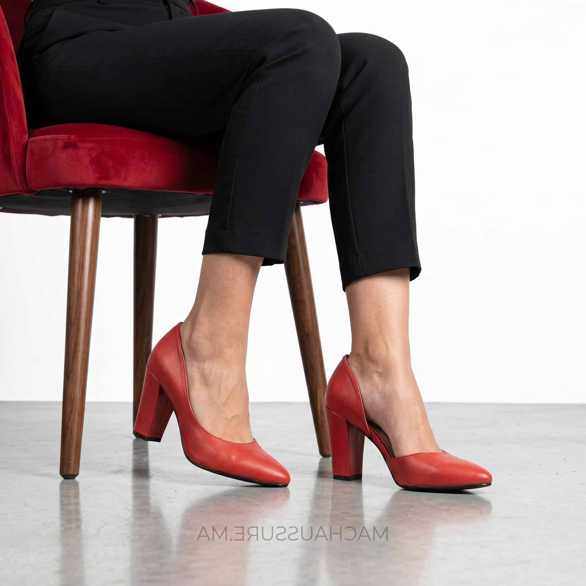 Lofty Escarpin à Talon – Rouge.
