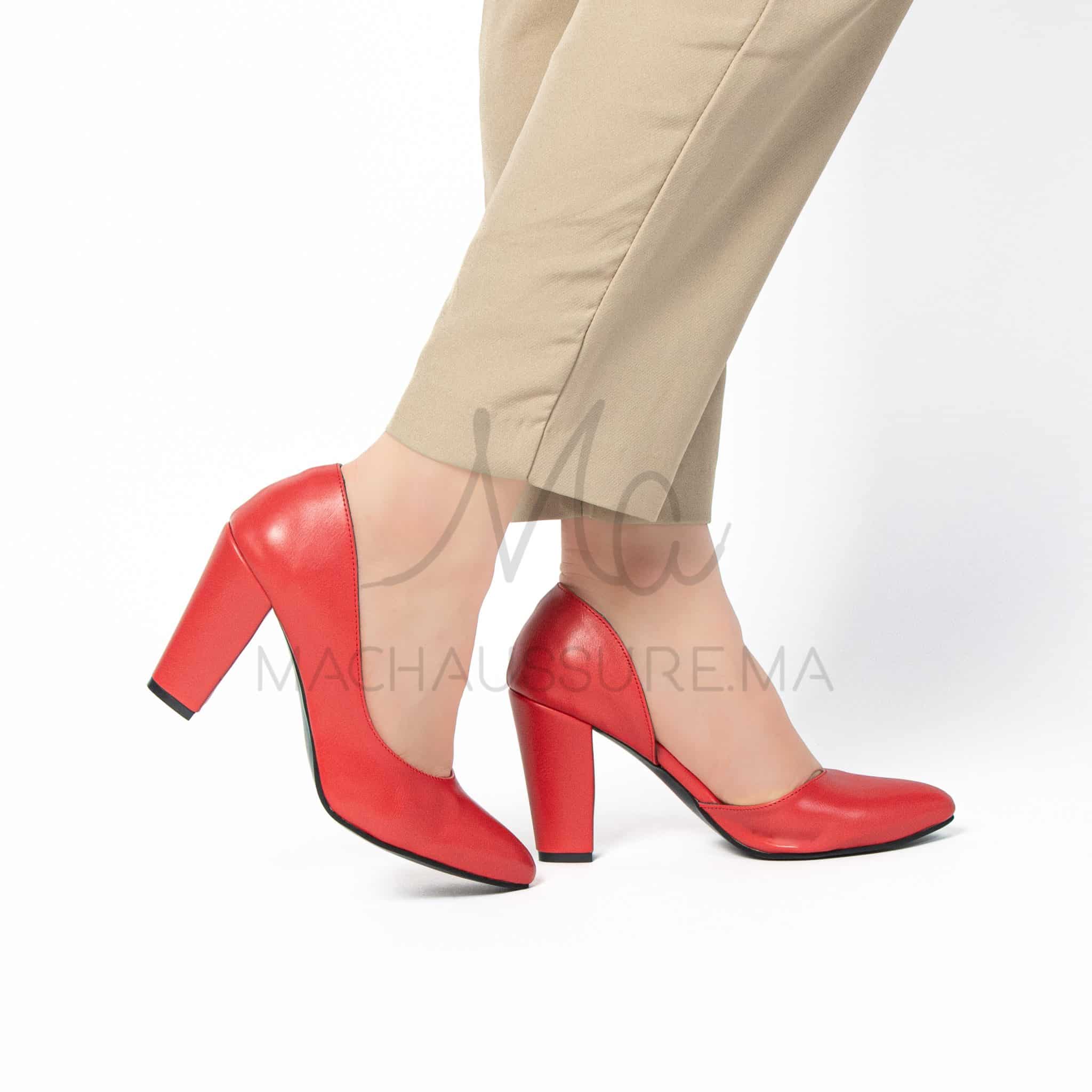 Lofty Escarpin à Talon – Rouge.