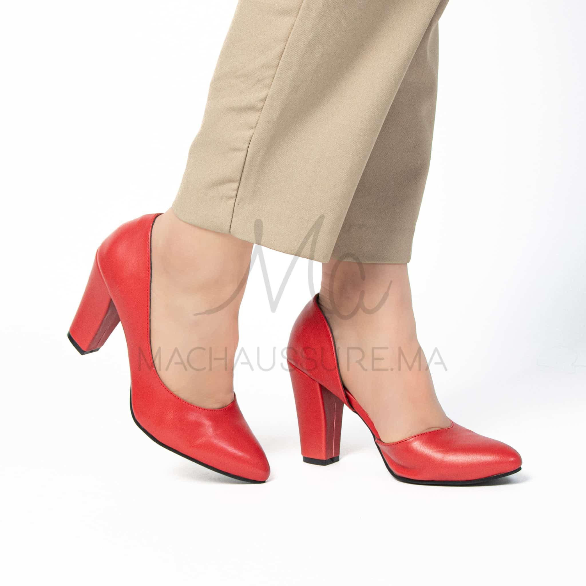 Lofty Escarpin à Talon – Rouge.