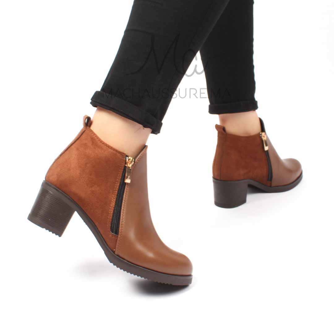 Elise Bottines à talon - Marron.