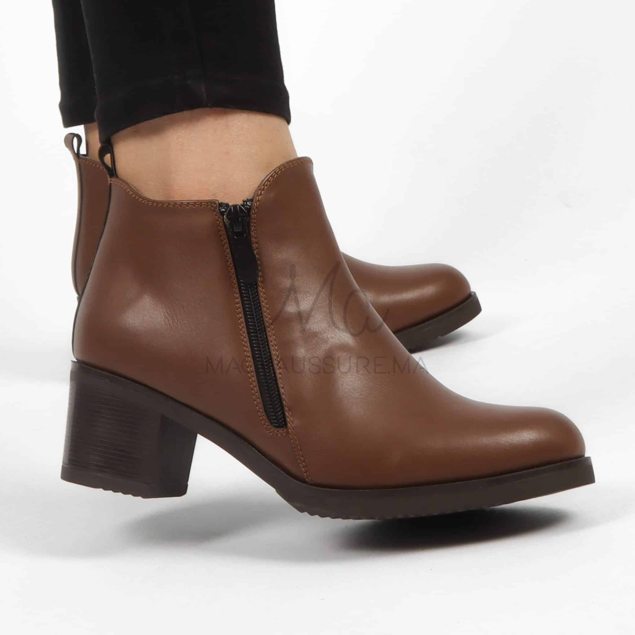 Elise Bottines à talon - Tabac.