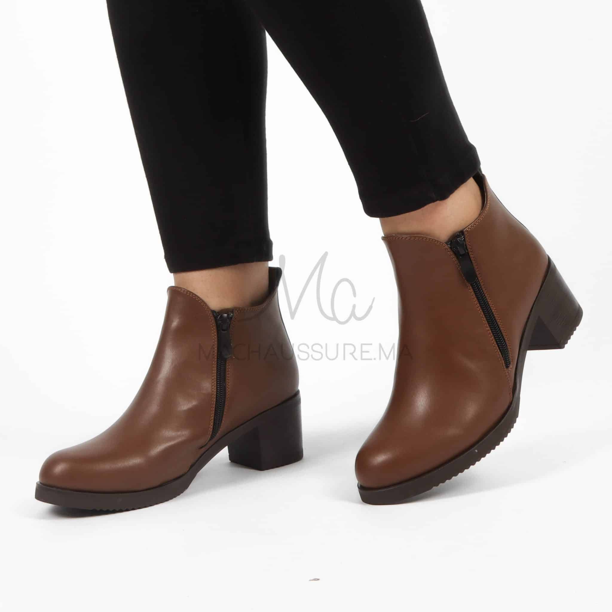 Elise Bottines à talon - Tabac.