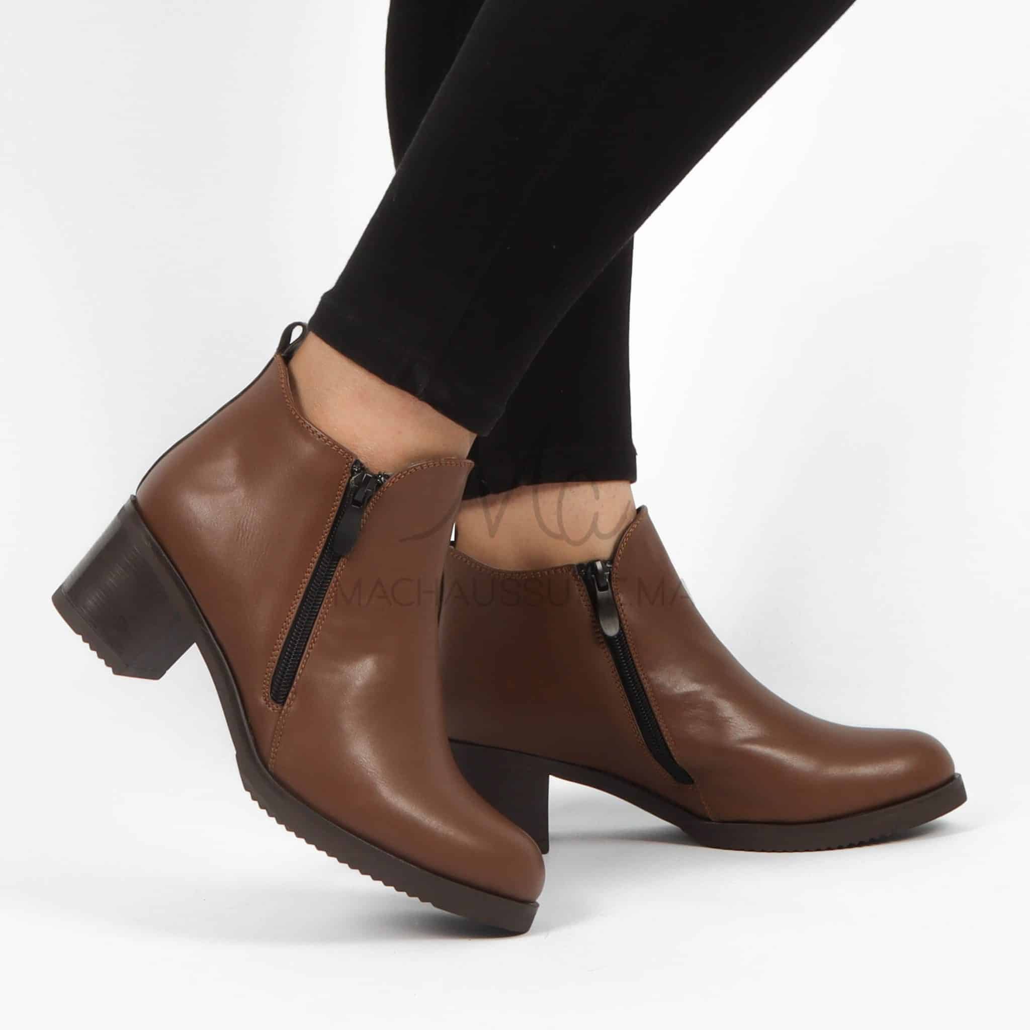 Elise Bottines à talon - Tabac.