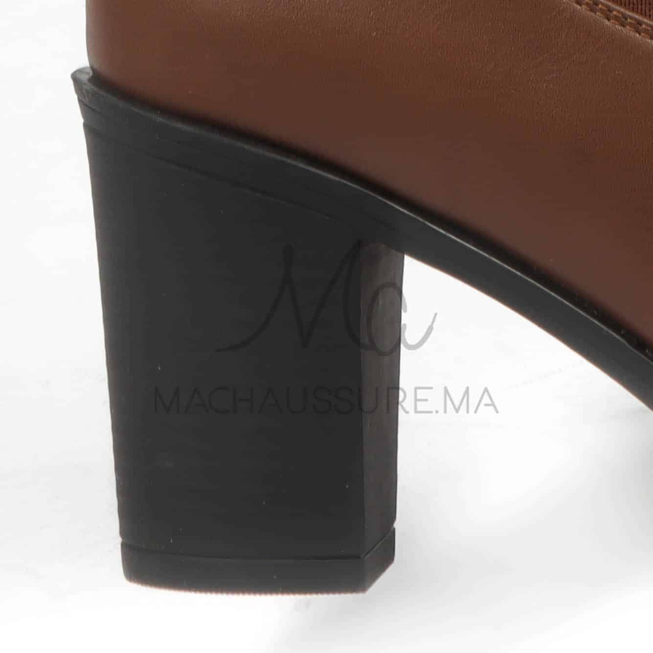 Chuky Heel bottines- Marron.