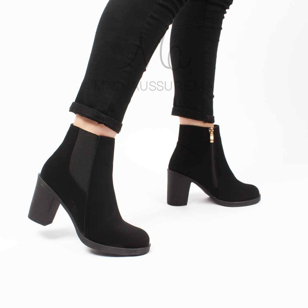Chuky Heel bottines- Noir.