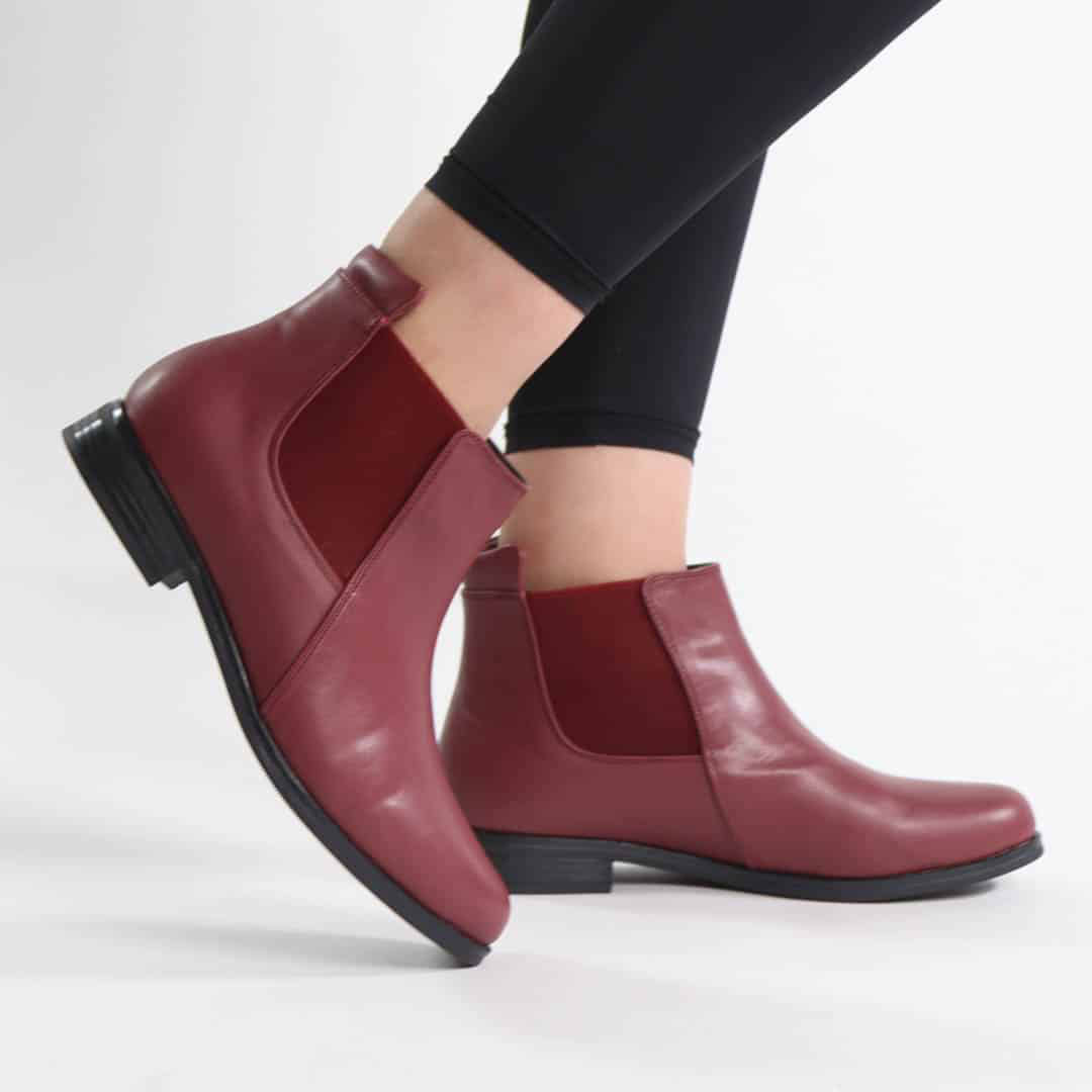 IFNI – Bottines femmes en Grenat.