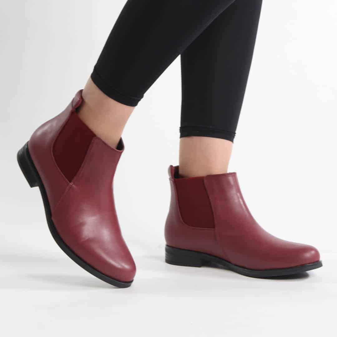 IFNI – Bottines femmes en Grenat.