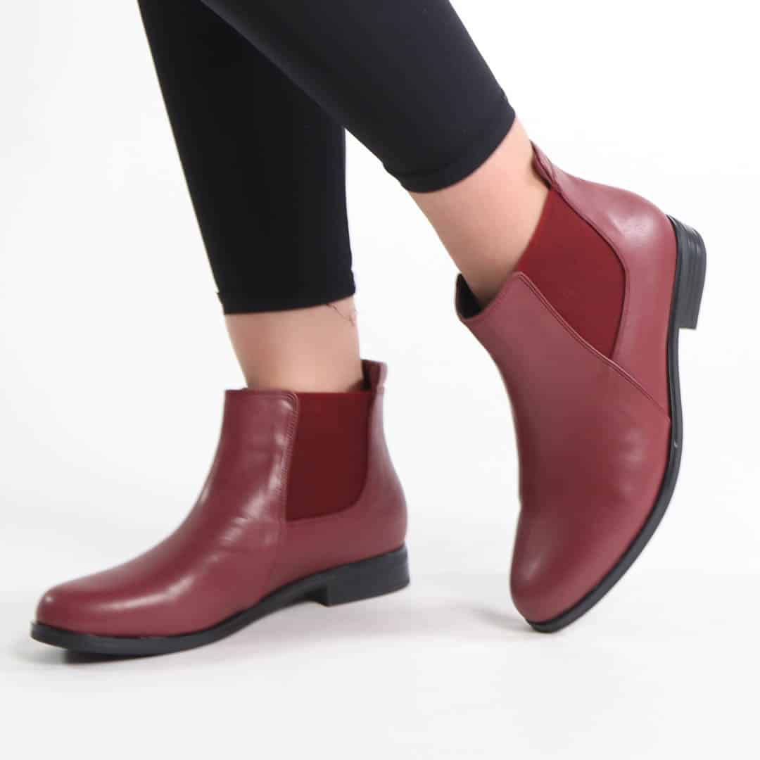 IFNI – Bottines femmes en Grenat.