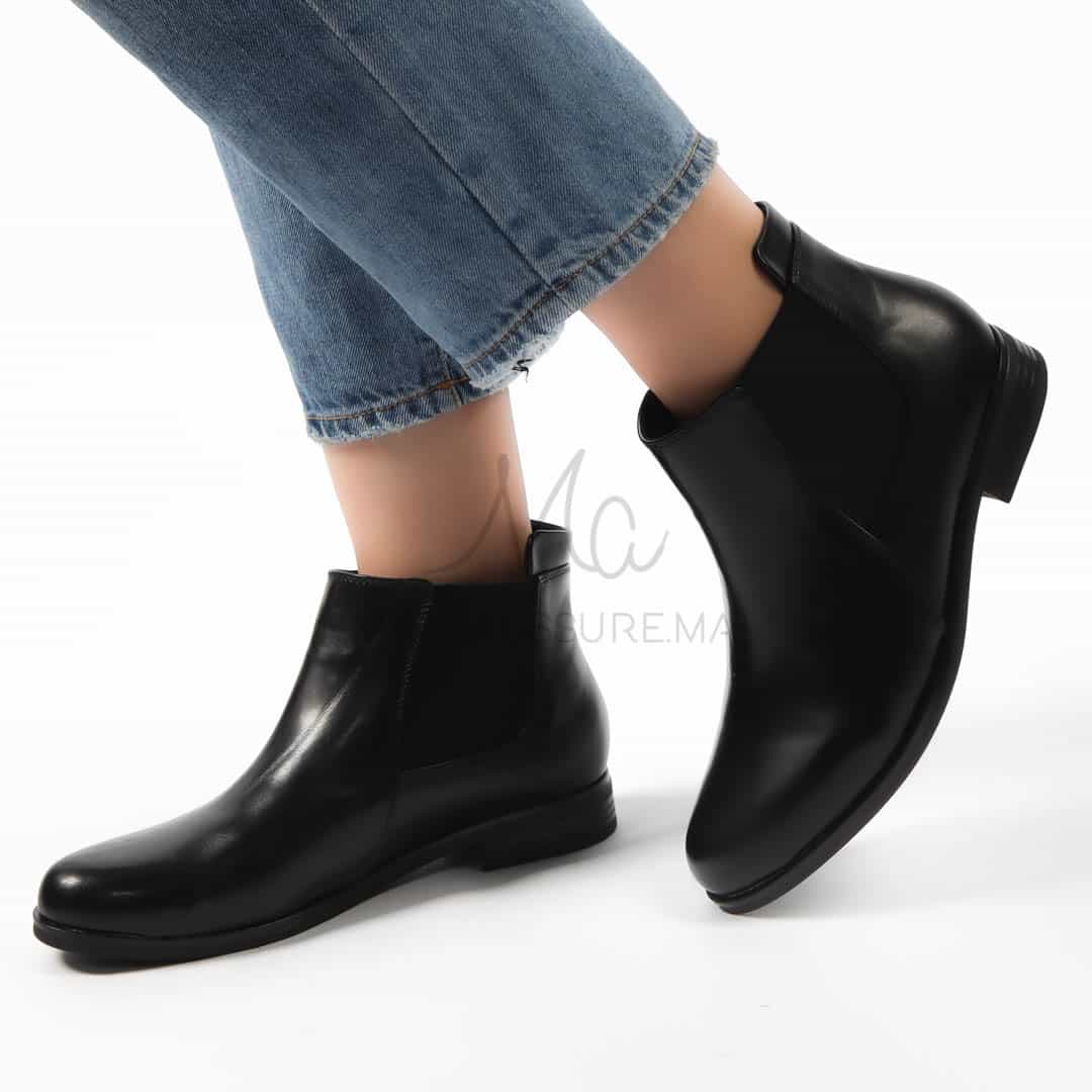 IFNI – Bottines femmes en Noir.