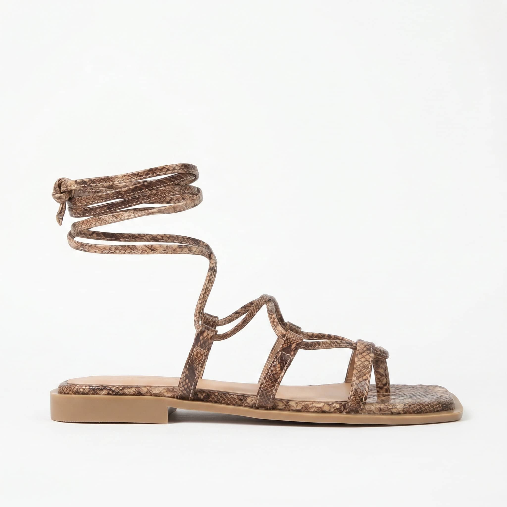 THERESA - Sandales plates en Beige.