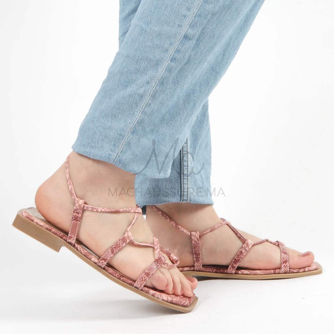 THERESA - Sandales plates en Rose.