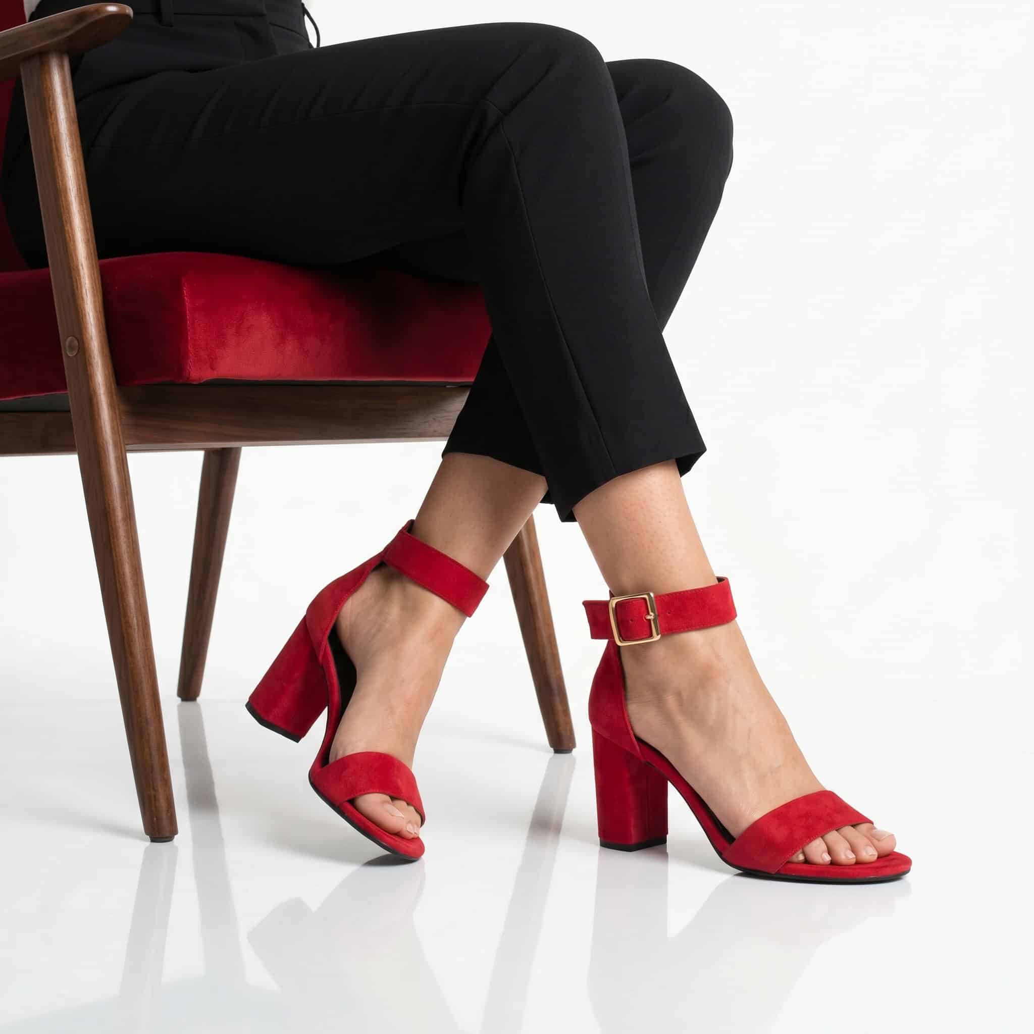 Velluto - Sandales à talon - Rouge.