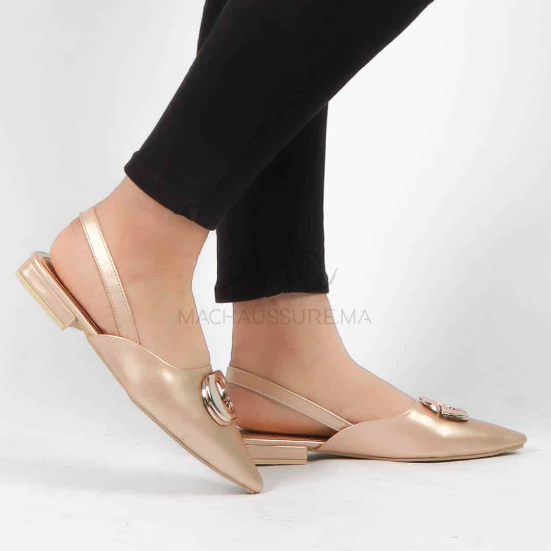 Megan - Escarpins demi talon en Bronze.