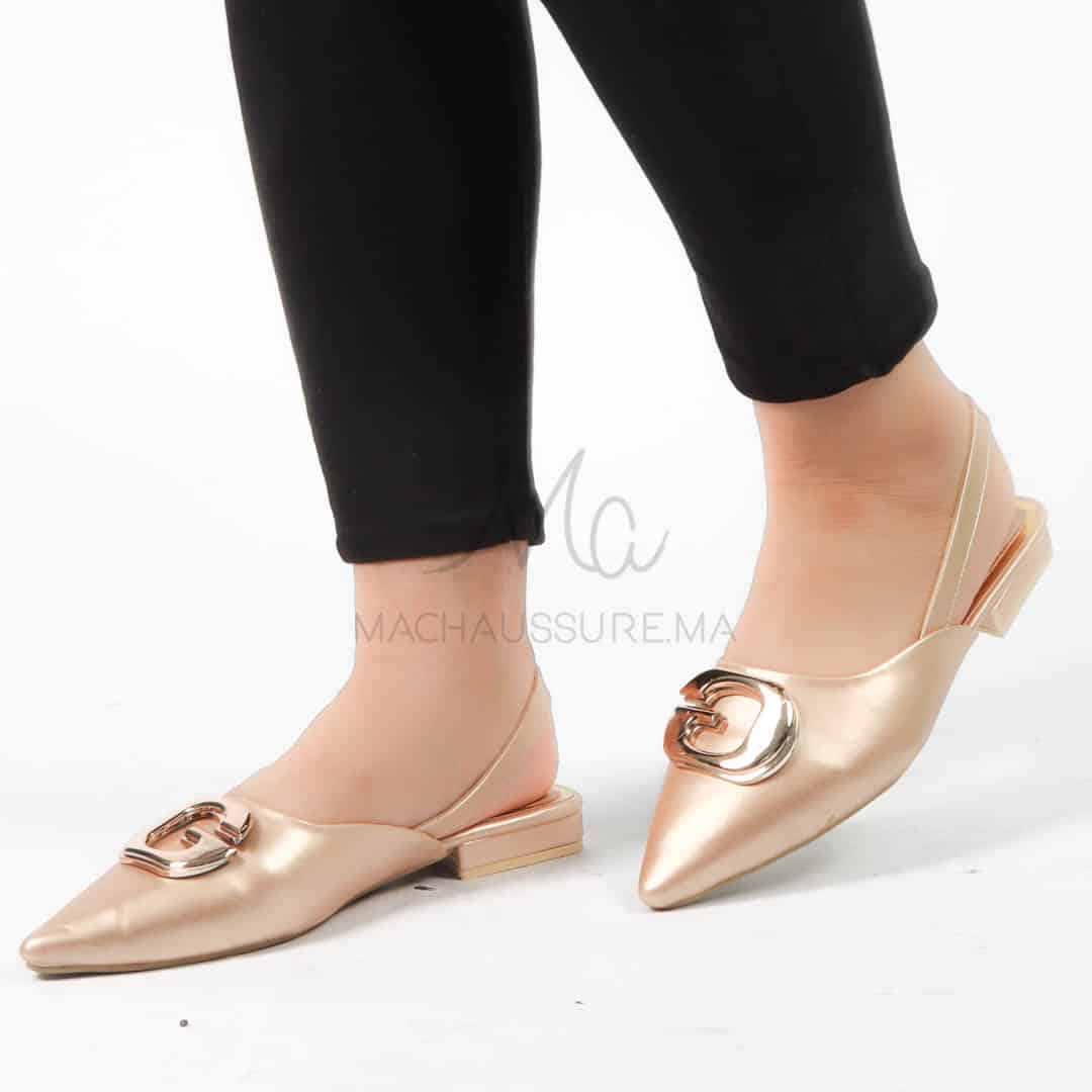 Megan - Escarpins demi talon en Bronze.