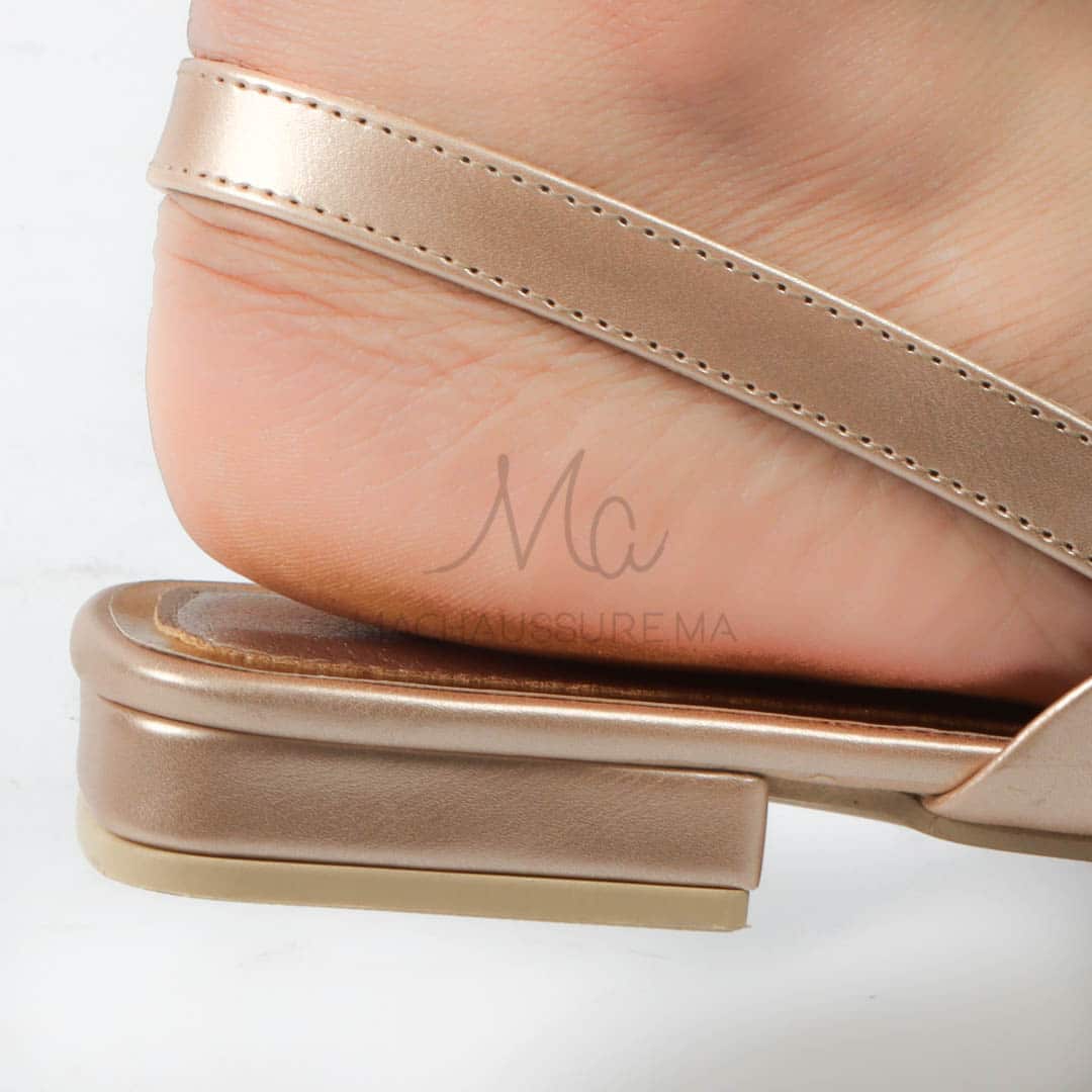 Megan - Escarpins demi talon en Bronze.