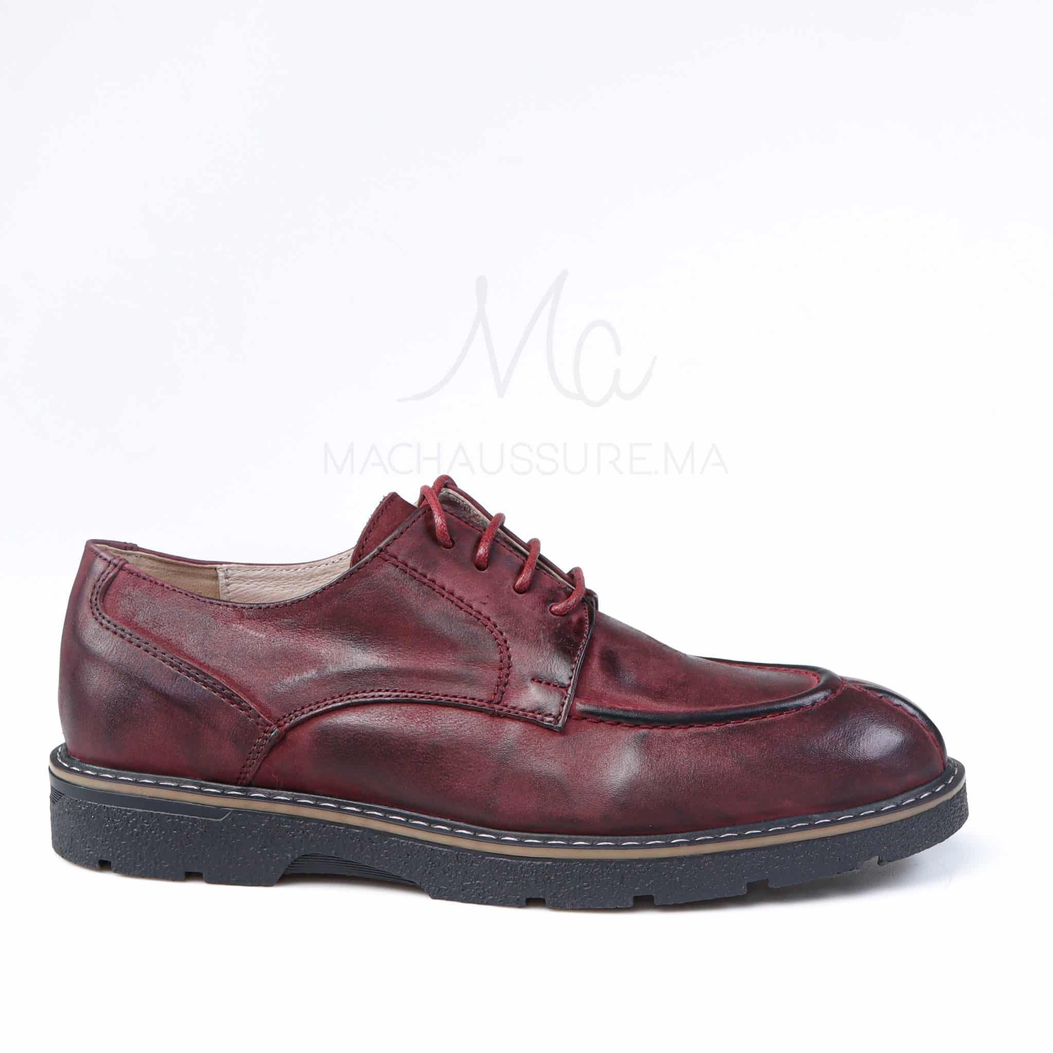 Distinct - Chaussures de ville en Grenat.