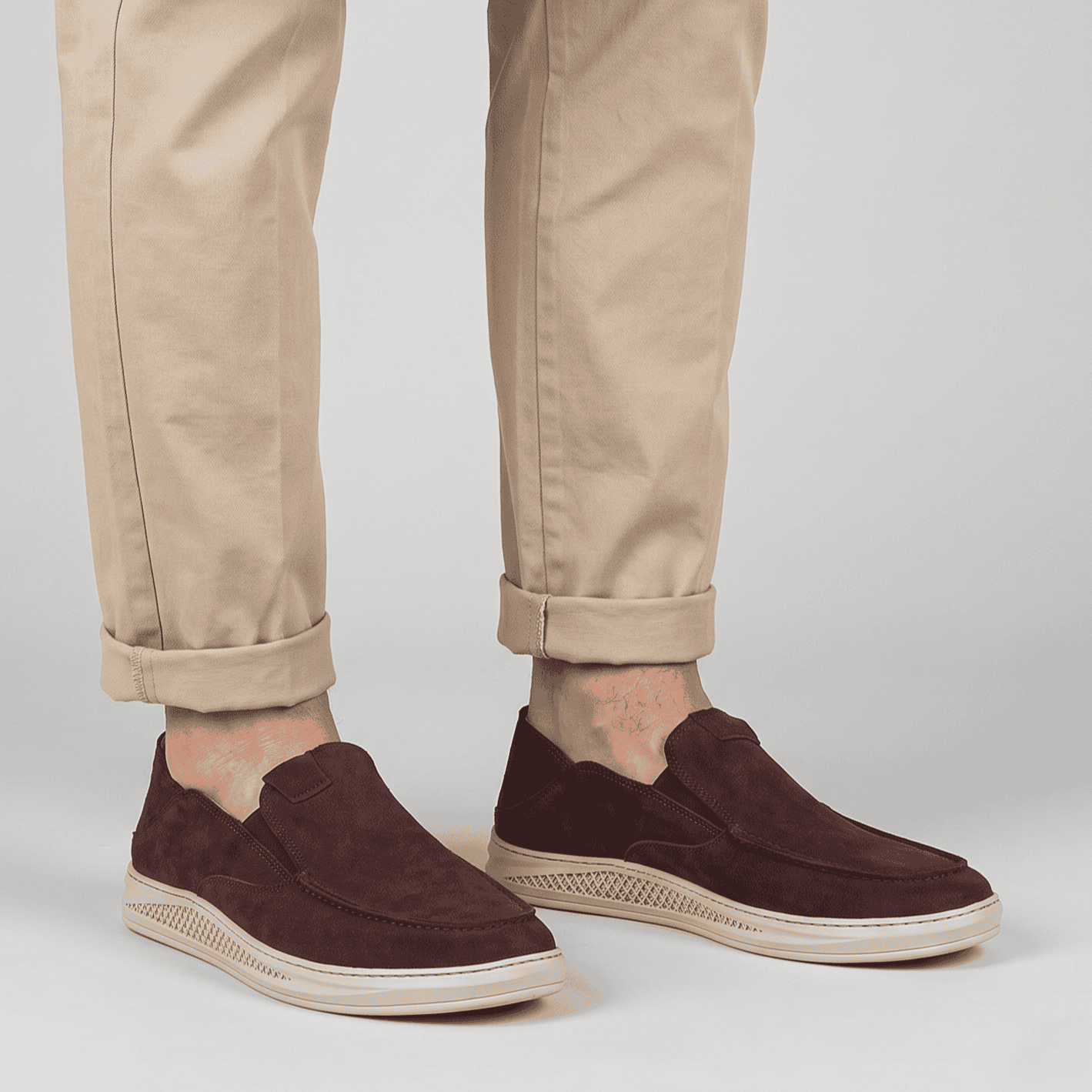 Versal - Mocassins Homme Grenat.