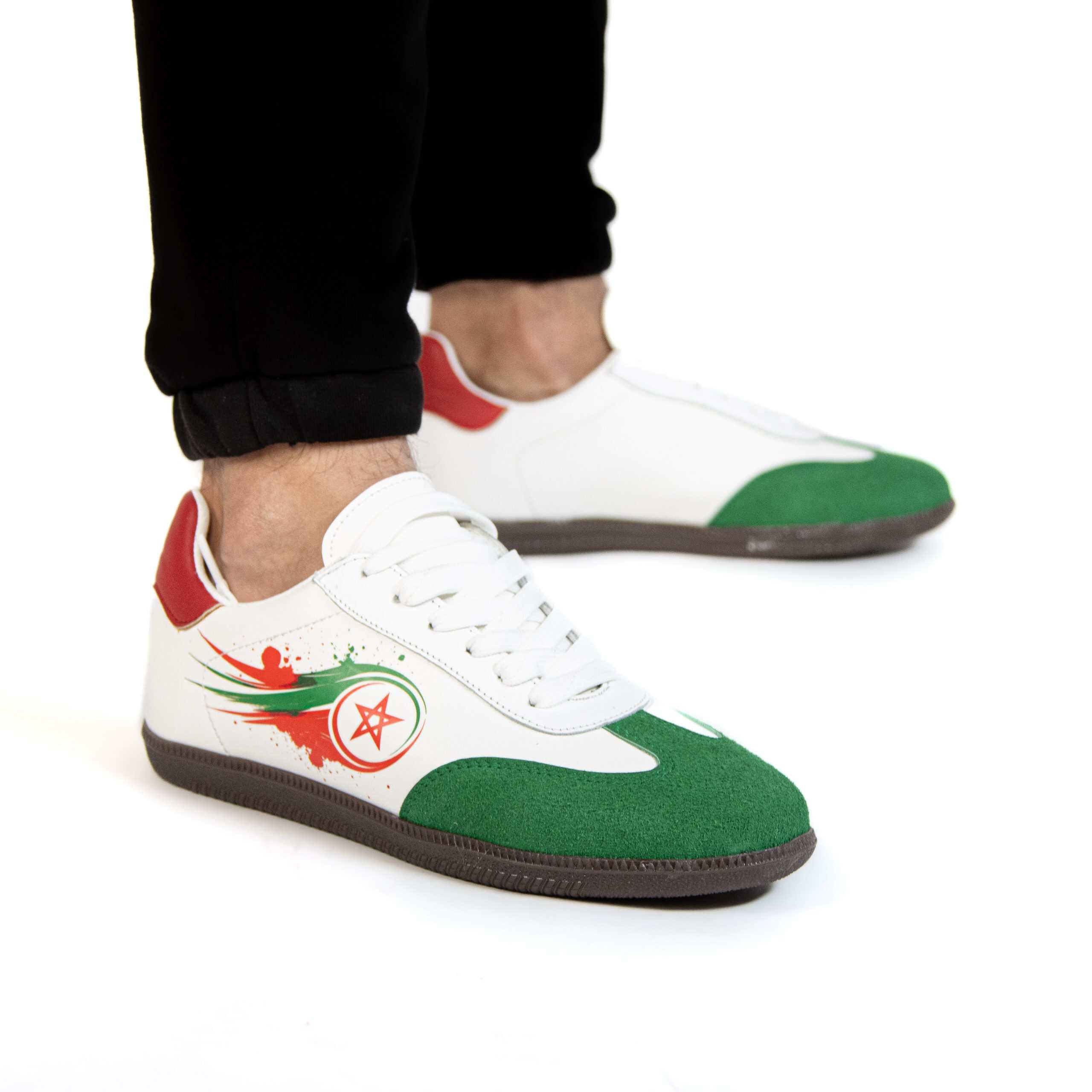 Morocco – Baskets Unisex en Rouge & Vert.